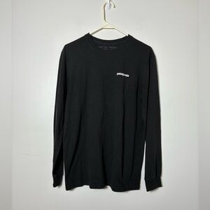 Patagonia Long Sleeve Tee Men’s Small Black Logo Outdoor Hiking‎